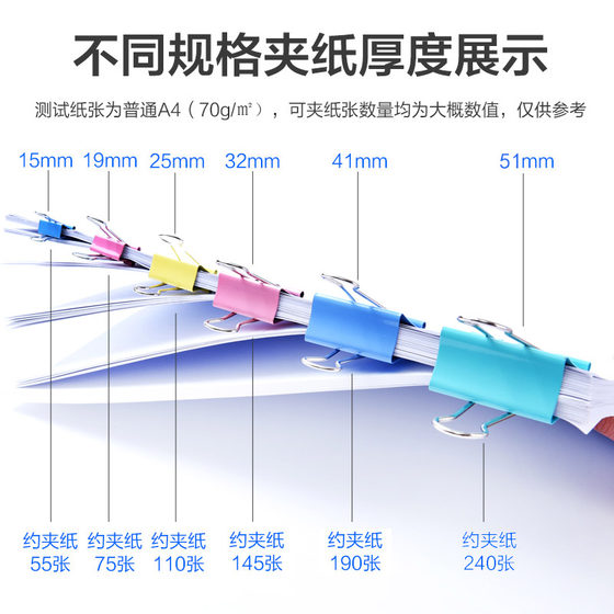 Chuangyi office supplies color long tail clip dovetail clip folder sub-ticket clip large medium and small clip stationery home student with small clip iron ticket clip photo clip test paper clip wholesale