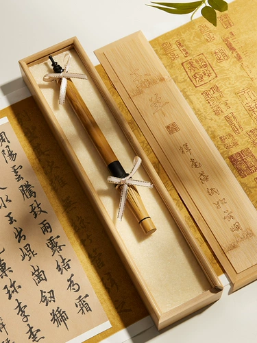 Ручка Pure Purple Hao с интервалом для курицы, высококачественная маленькая обычная кисть для письма, древний чеснок профессионального уровня, фиолетовая ручка Hao для курицы с обычным скриптом, специальная практика Чжао Мэнфу для копирования Священных Писаний, практика создания каллиграфа, вручение подарков, небольшая подарочная коробка с обычной ручкой для письма с кроличьими волосами