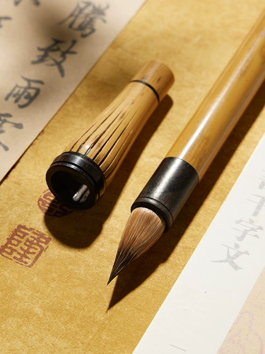 Ручка Pure Purple Hao с интервалом для курицы, высококачественная маленькая обычная кисть для письма, древний чеснок профессионального уровня, фиолетовая ручка Hao для курицы с обычным скриптом, специальная практика Чжао Мэнфу для копирования Священных Писаний, практика создания каллиграфа, вручение подарков, небольшая подарочная коробка с обычной ручкой для письма с кроличьими волосами