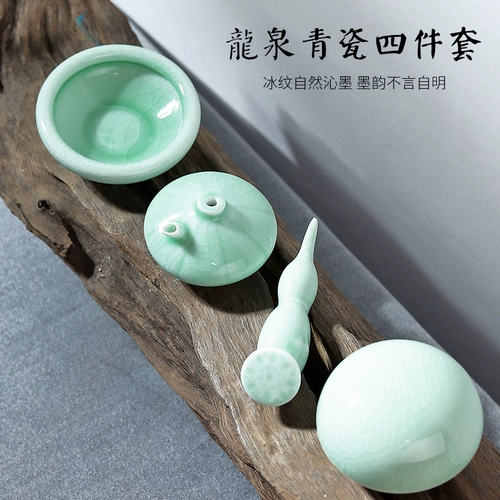 玉水湖 Набор кистей из бычьего рога, центы волка, центы чистого волка, изучение четырех сокровищ, подарочная коробка профессионального уровня, высококачественный профессиональный чернильный камень, чернильный камень, чернильная палочка, каллиграфия, специальная китайская живопись, ручка, чернильная бумага, чернильный камень, чернила, кисть для сокровищ, каллиграфия