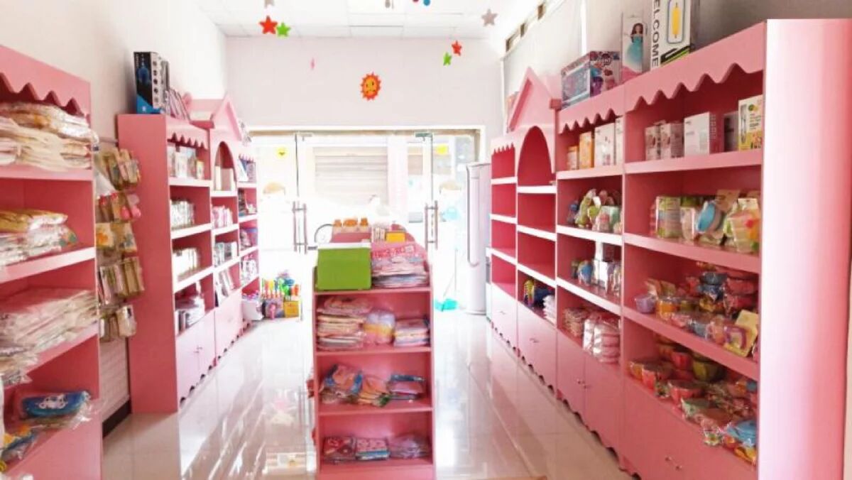 Kay Dele mẹ và bé cửa hàng container trong đảo tủ thú cưng kệ kệ sữa hiển thị tủ tủ đồ chơi trẻ em