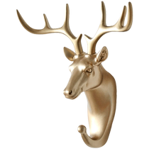 Wall hanging clothes hanger door hanging clothes hook wall creative punch-free deer head horn key door Nordic home entrance hook