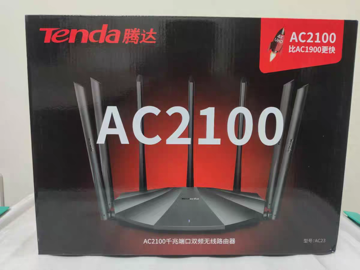 Tenda ギガビットデュアルバンド 5G WiFiルーター、ワイヤレス壁貫通機能、2100M光ファイバーパワー、高速AC23