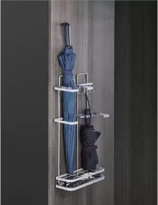 Home entrance shoe cabinet wrought iron umbrella stand creative storage layer rack enter household floor flat handle umbrella stand drain