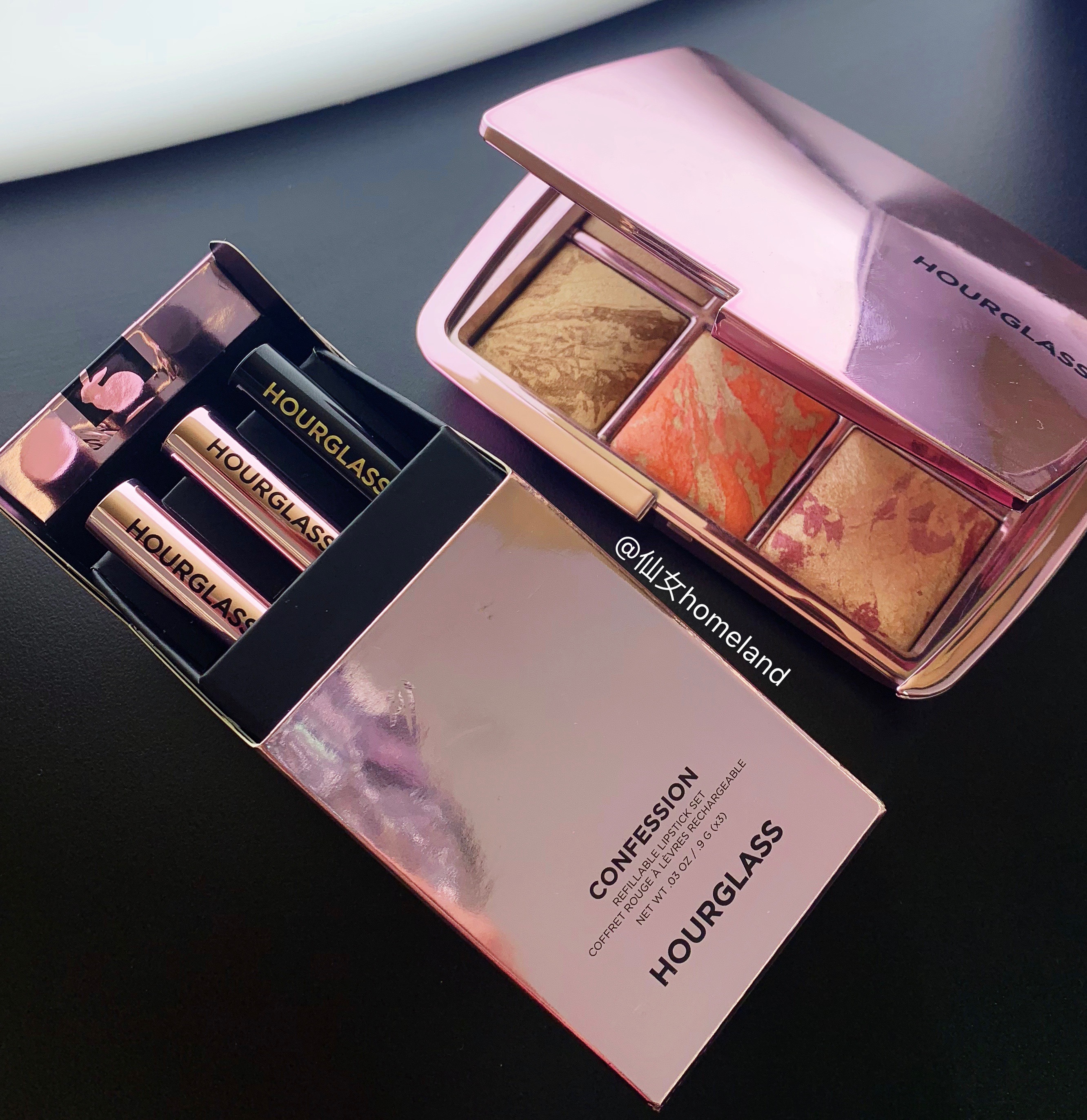 Spot Hourglass ống son môi ống mỏng set son phiên bản giới hạn vàng hồng nếu chỉ vào ban đêm son 3ce màu đỏ đất