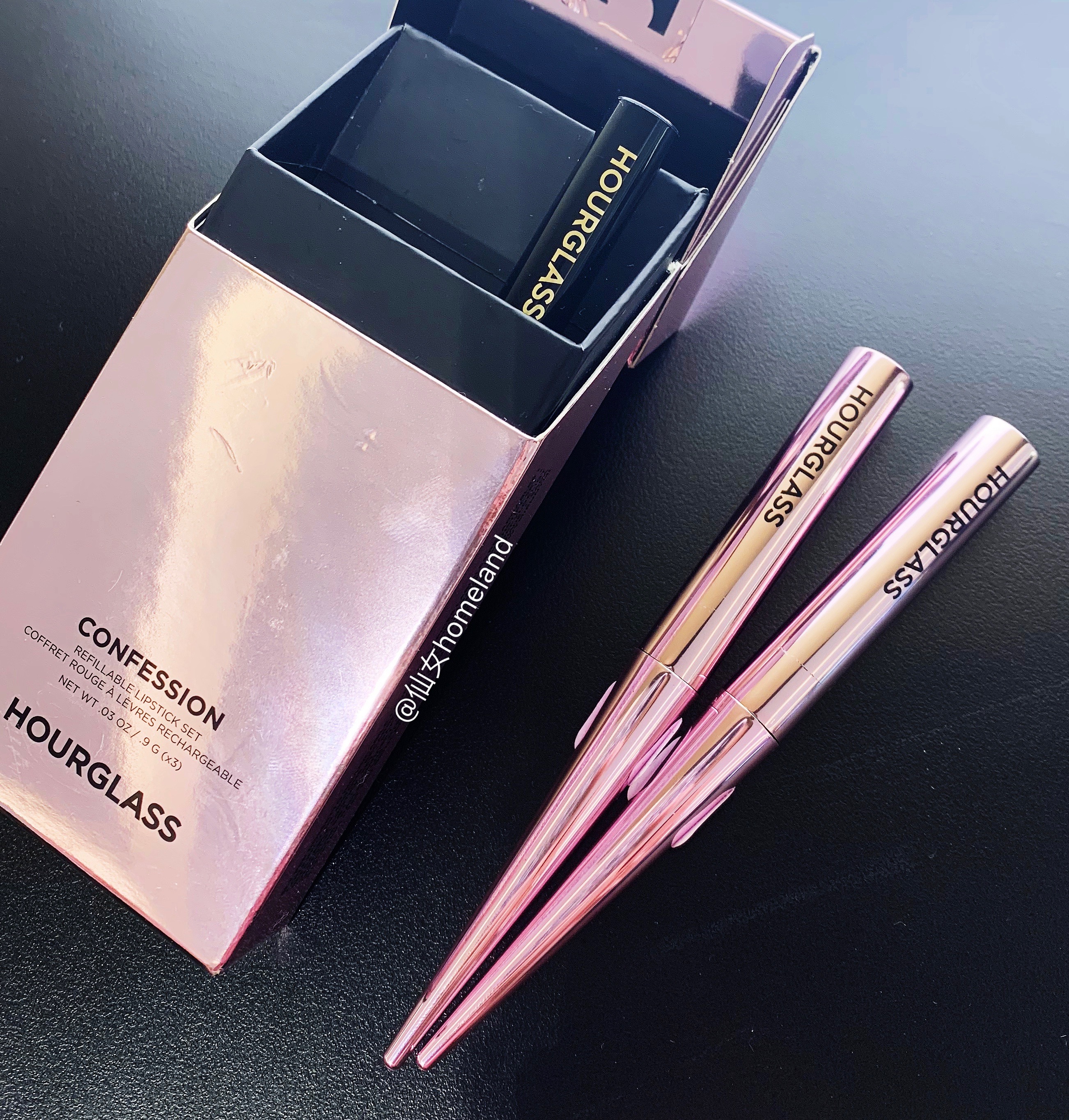 Spot Hourglass ống son môi ống mỏng set son phiên bản giới hạn vàng hồng nếu chỉ vào ban đêm son 3ce màu đỏ đất