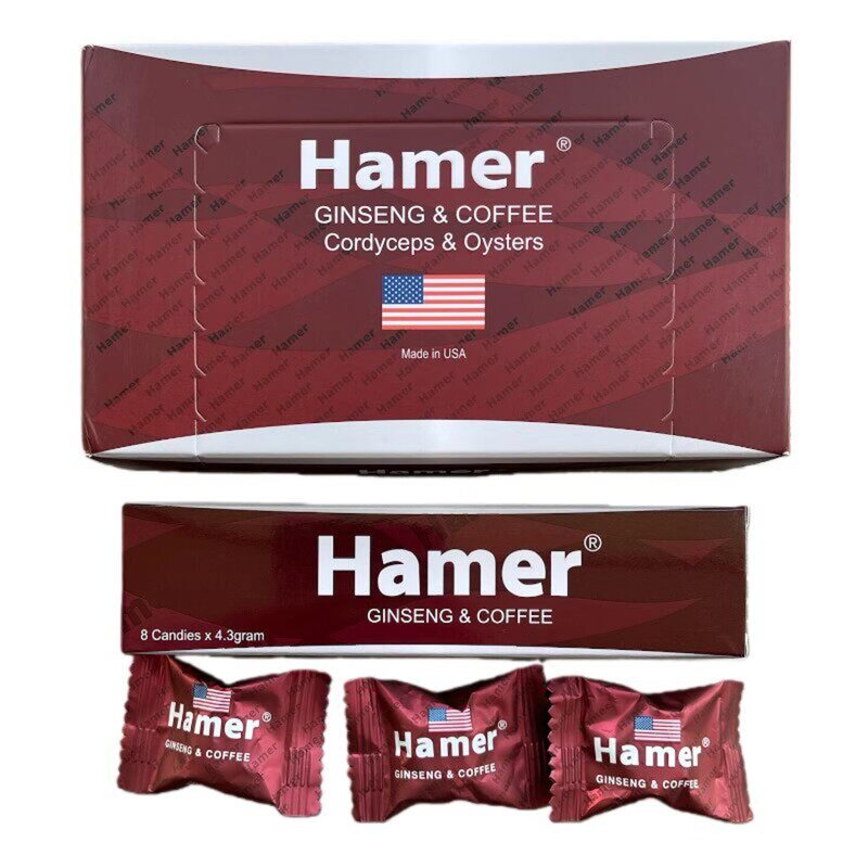 American Brown Sugar Ginseng Energy Candy Coffee Oyster Functional Candy for Men Energy Supplement Individually Packaged Hamer
