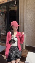 2 22NEW！韩系明媚阳光少女感显白树莓粉开衫