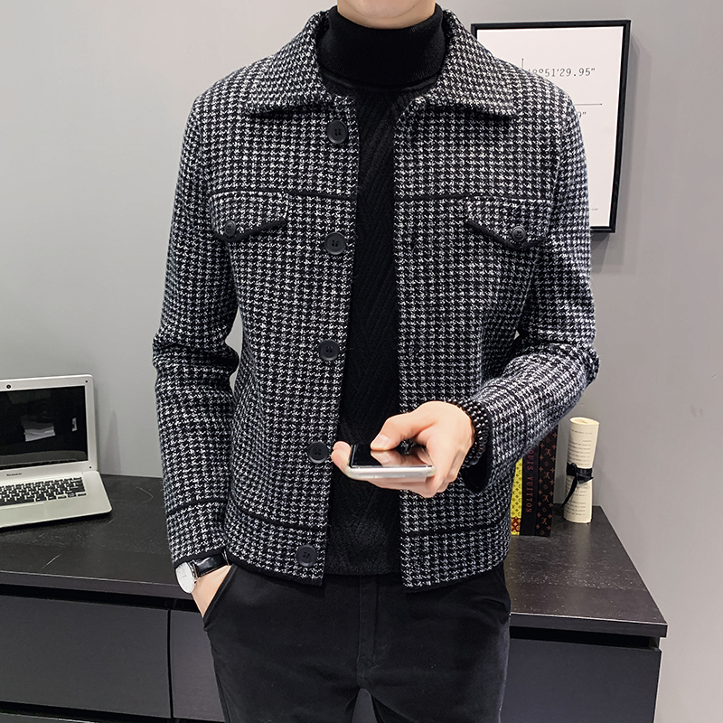 Rich Bird Spring Swing Bird Checker Jacket Men's 2022 New Trend Slim High-end Men's Lapel Woolen Jacket
