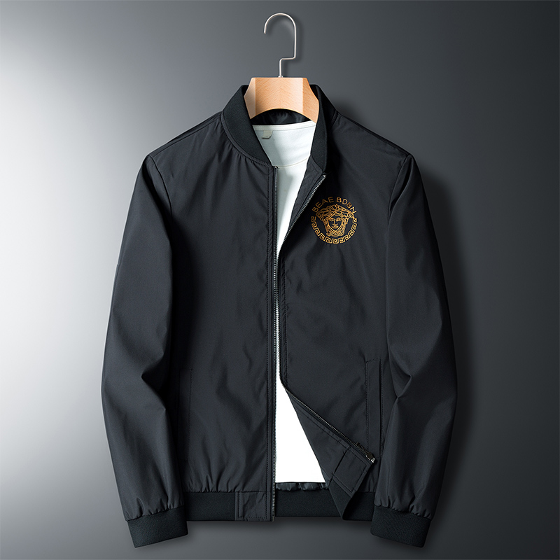 Rich bird autumn and winter men's Tide brand embroidery baseball uniform Korean version handsome black jacket coat men's loose