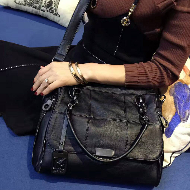 Hong Kong Tide Card Genuine Leather Women Bag 2021 New Korean Version Single Shoulder Bag Fashion Handbag Woman Big Bag 100 Hitch Satchel Bag