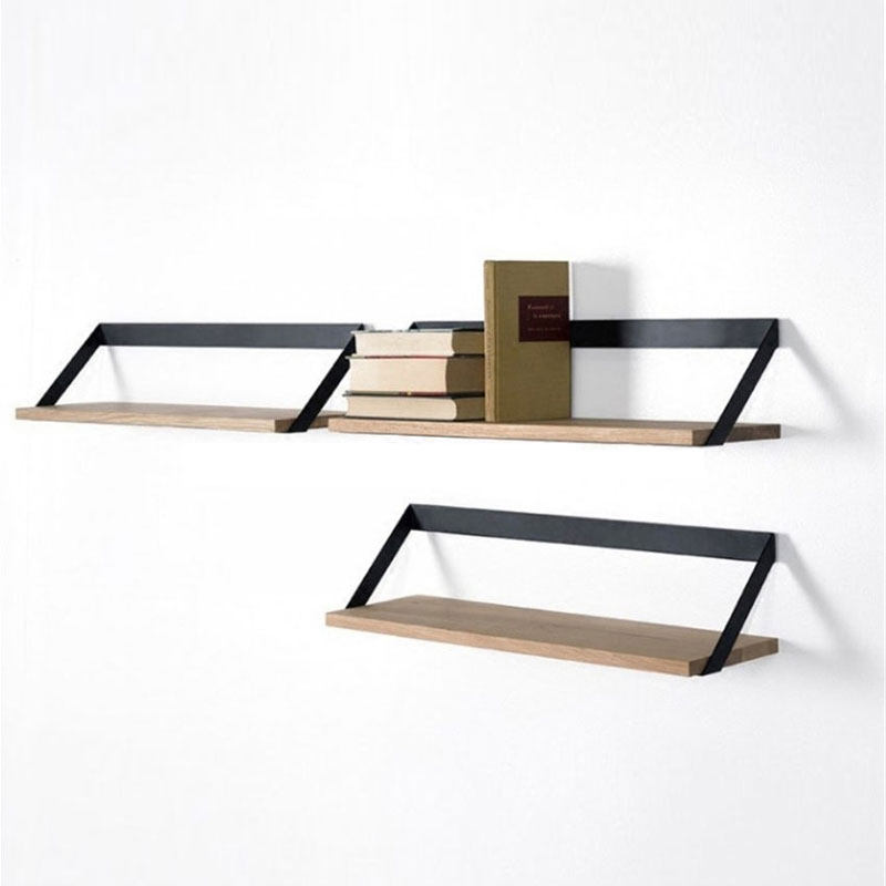 Nordic wall shelf modern minimalist bookshelf one word partition living room background wall decoration rack wall display rack