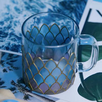 Bei Li creative glass water cup fish scale Cup mug personality glass heat-resistant trend couple Cup Starbucks same model