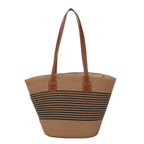 Вместительная и большая сумка через плечо, модная соломенная сумка на одно плечо для отдыха, Южная Корея