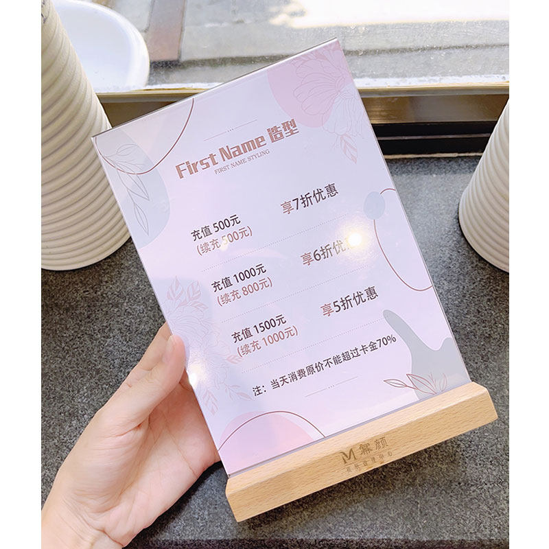 Beauty Salon Price List Pendulum Table Card Bifacial Display Cards Beauty Chia Semi permanent print Embroidery Wellness Price Table Design production