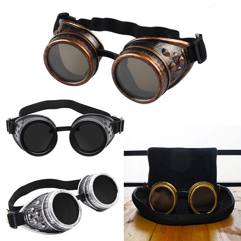 Steampunk Goggles DIY Industrial Style Gothic Goggles Cosplay Halloween Imitation Metal Glasses