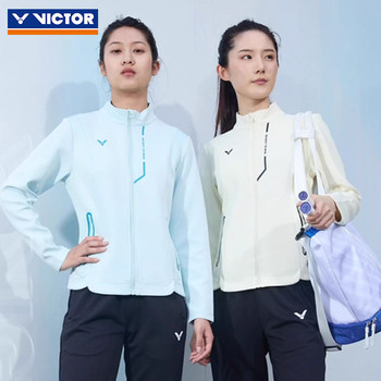 Victor/Victor Official Women's Simple Breathable Badminton Lifestyle Knitted Sports Jacket J-56601