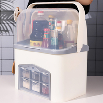 Kitchen with lid seasoning can set combination rack light luxury barbecue oil bottle sealed household moisture-proof large capacity