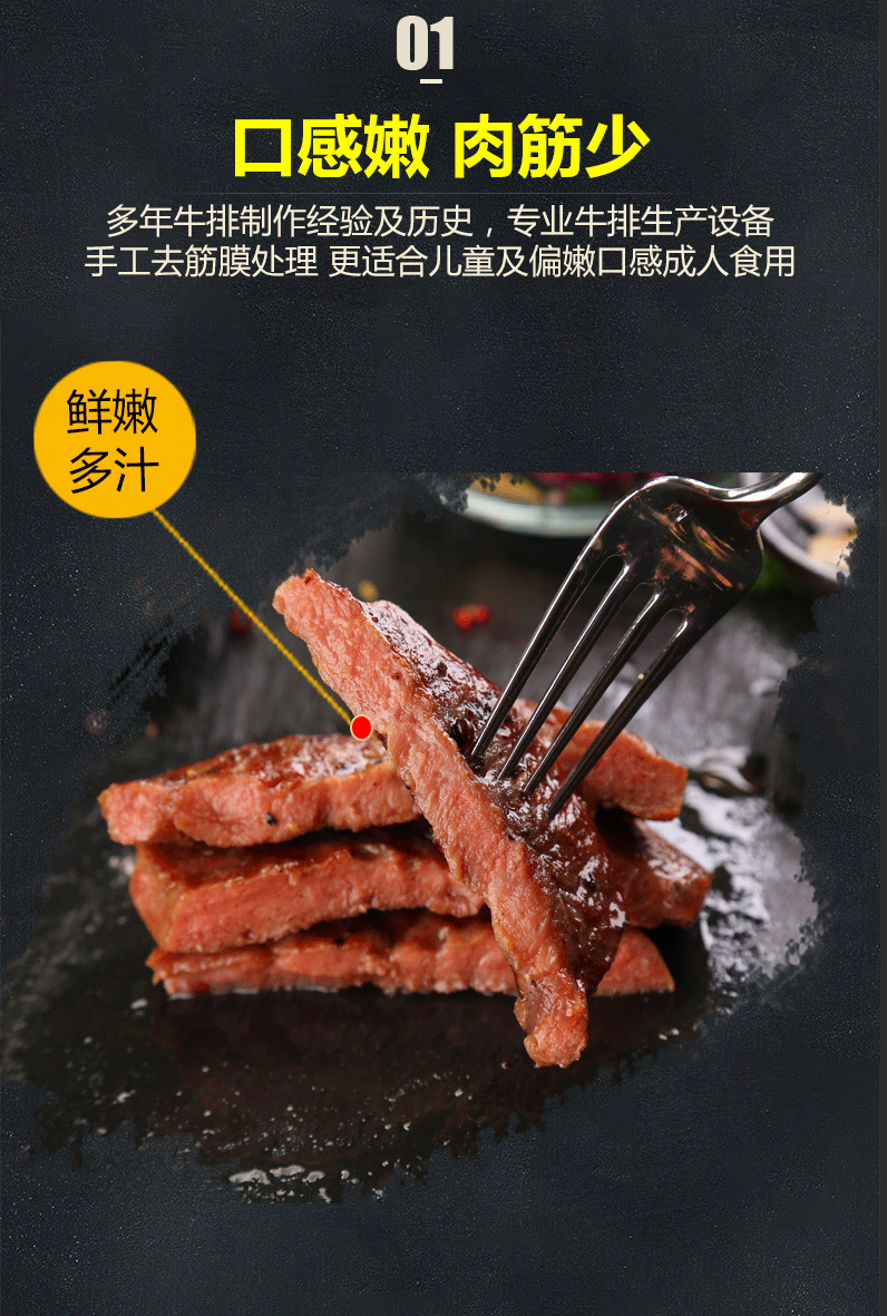 巨冠 菲力牛排套餐 80g*5片 图2