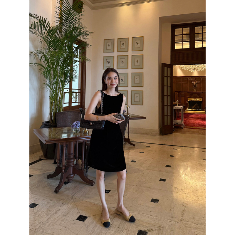 Reliable Keep Kapu French Elegance, High-End Black Thin Silk Sleeveless Dress for Summer Reliable Keep Kapu French Elegance, High-End Black Thin Silk Sleeveless Dress for Summer