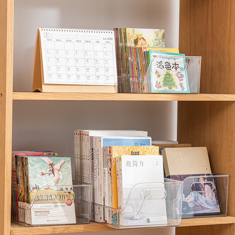 Book storage box desktop station book acrylic transparent file stationery finishing artifact student storage bookshelf