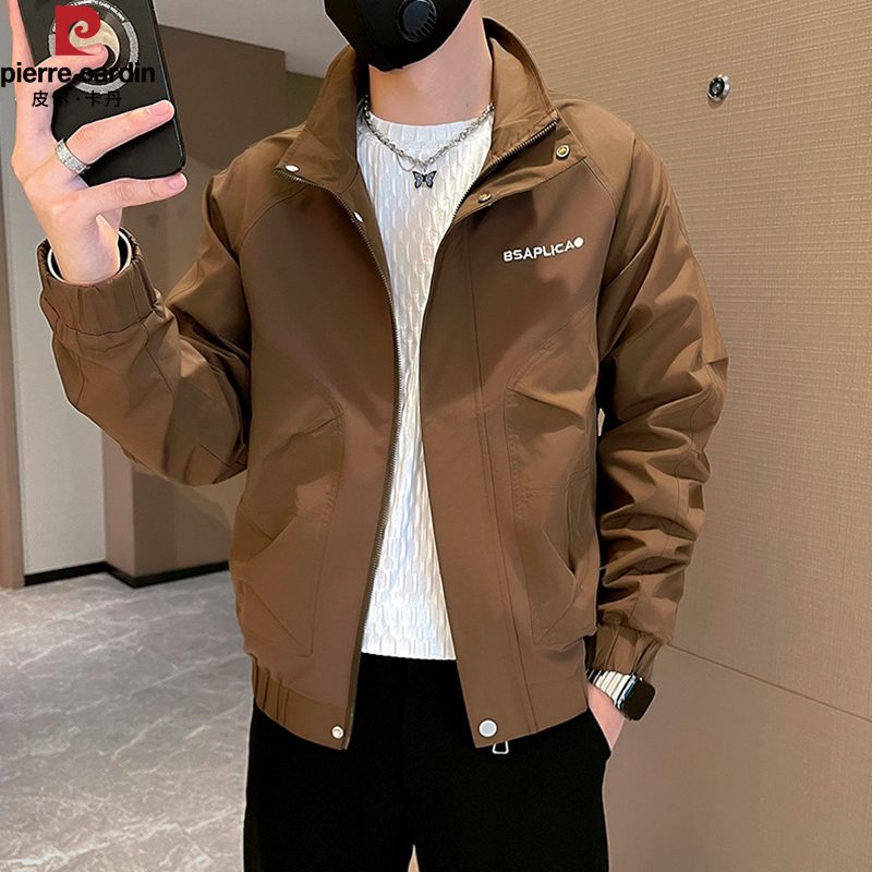 Pierre Cardin Genuine High-End Workwear Jacket for Men, New Spring and Autumn Style, Cool and Stylish Men's Stand-Up Collar Jacket Pierre Cardin Genuine High-End Workwear Jacket for Men, New Spring and Autumn Style, Cool and Stylish Men's Stand-Up Collar Jacket