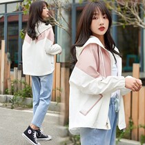 Floss coat womens short spring and autumn 2019 new Korean version of bf Harajuku loose Joker student small man windbreaker tide