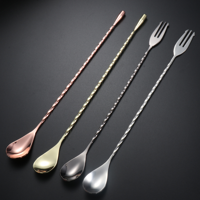 Stainless steel bar spoon milk tea shop bar more spoon cocktail bar mix bar mix Changba coffee milk tea stir bar