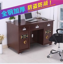 All steel insurance anti-theft household financial desk with safe box One-piece desk Electronic fingerprint password cash register table