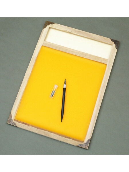 Paper-Cutting Wax Plate, Hand-Carved Paper Tools, Yellow Wax Board, Professional Backing Board, Beeswax Plate, Handmade Children's Draft Board, Non-Greasy and Non-Stick