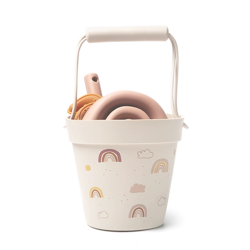 Дания Ли*деревянное силиконовое пляжное ведро дети скандинавские инструменты для копания песка ins детская лопата копает почву, играя с песчаным динозавром