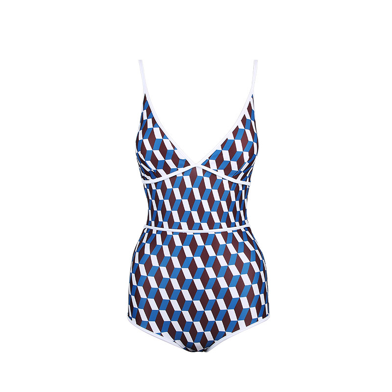 SEACMYDODO one-piece swimsuit Korean version deep V suspender new slim slim ins retro beach vacation swimsuit