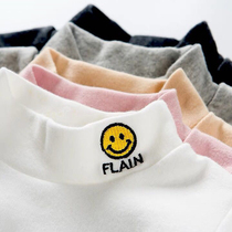 Children long sleeve undershirt Autumn winter new inner hitch baby half height collar T-shirt boy girl pure cotton middle collar blouse