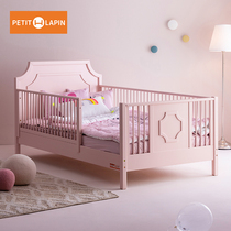 Scarletts solid wood childrens bed spliced and widened crib bed boys and girls princess bed with guardrail single bed
