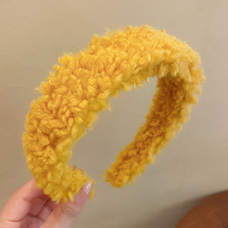 images 2:Lamb hair high cranial hair hoop female insin rome shampoo face hoop autumn winter red hair cube hair cube hair band headdress