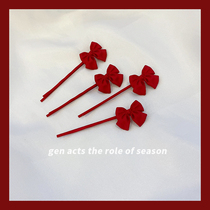 Red small bow hairclip clip Chaoxian Liu seaside Chuck hairclip headgear headgear Japanese headrope headdress