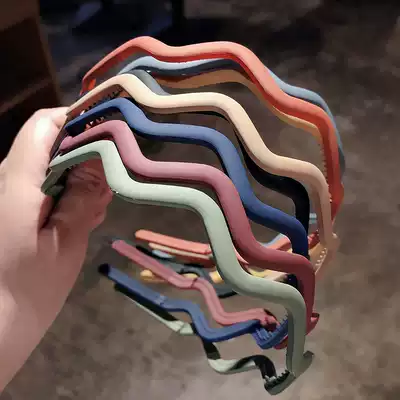 South Korea East Gate color frosted face hair hoop female thin side pressure hair hoop with teeth anti-slip net red Joker headdress