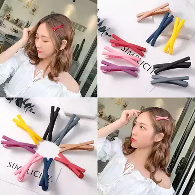 Girl heart Japanese Korean candy color broken hair cross hairclip banging clip macarons clip sweet frosted side clip