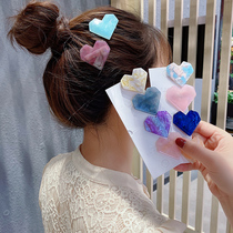 Love hairclip edge clip girl Net red banghai clip small and exquisite acetic acid hair card son Super fairy clip headdress