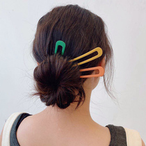 Hairpin coil simple daily U-shaped clip ball head ancient hair insert Korean Hanfu hairpin hairpin female hair accessories