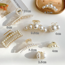 Korean Pearl hairclip female back of the head large net red ins hair catch shark clip clip hair top clip headgear
