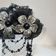 Blackcurrant Shark Clip ດອກໄມ້ສາມມິຕິລະດັບ Tassel Sparkling Diamond Versatile Casual Hair Clip Advanced Relaxation High Grip Hair Accessory