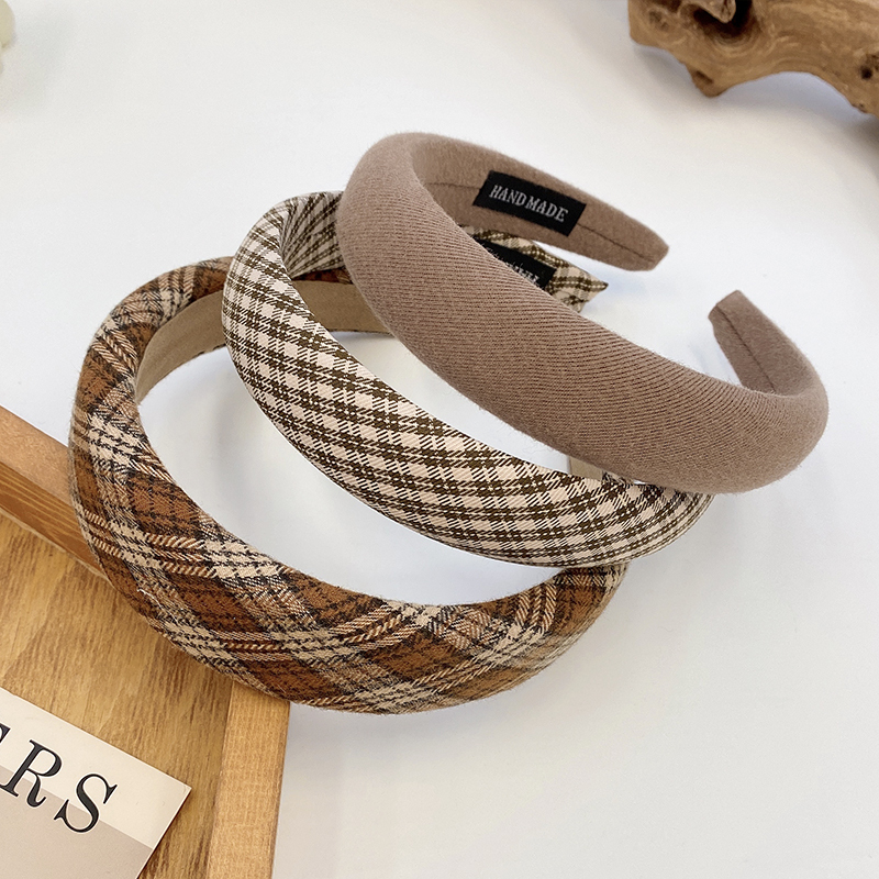 images 30:Milk-colored sponge high-cranial top hair hoop female wash face hoop retro French high-fashioned hair bundle hairpin chuckle headdress autumn winter