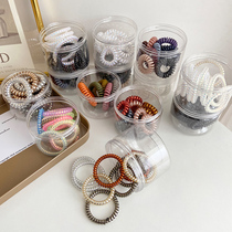 Korean telephone line Hairband female frosted no trace Net red ins temperament hair rope simple tie hair leather band Small Leather