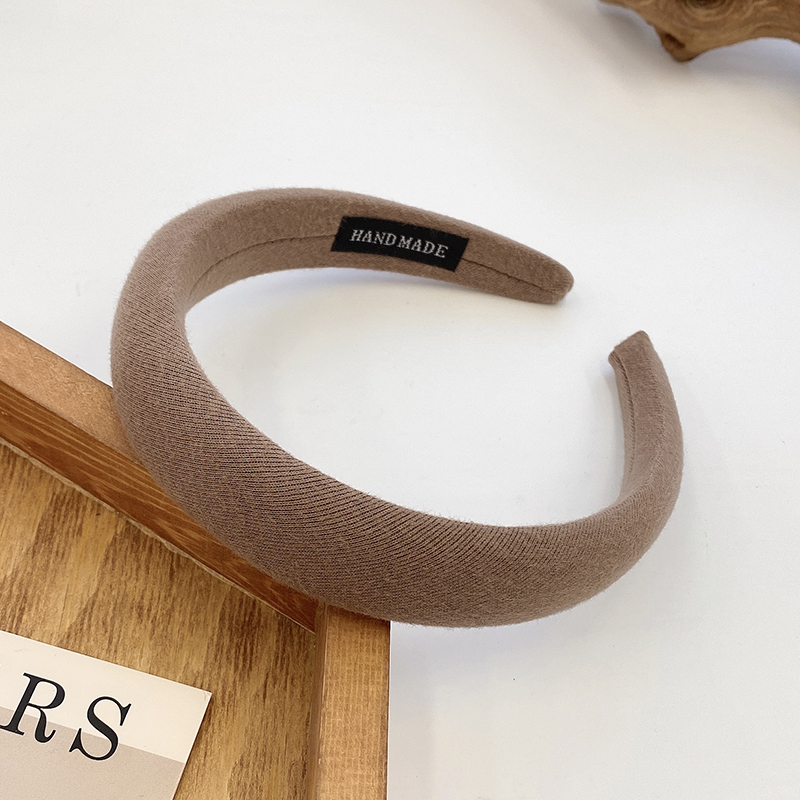 images 4:Milk-colored sponge high-cranial top hair hoop female wash face hoop retro French high-fashioned hair bundle hairpin chuckle headdress autumn winter