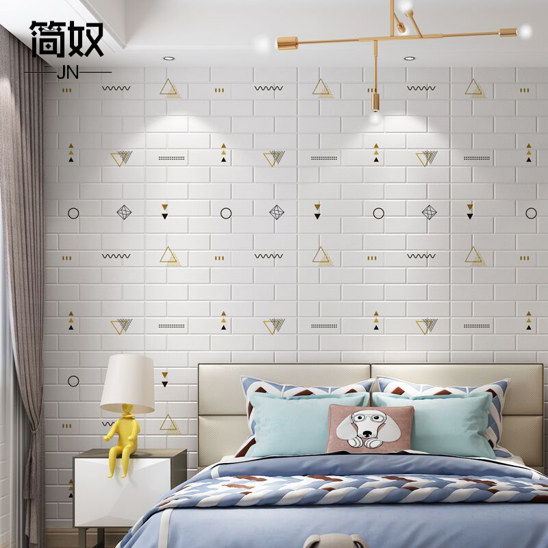 Wallpaper Self-adhesive 3d Solid wall stickup cartoon Children's room wallpaper Waterproof Living room Kindergarten Softbag Anti-crash wall Skirt Sticker
