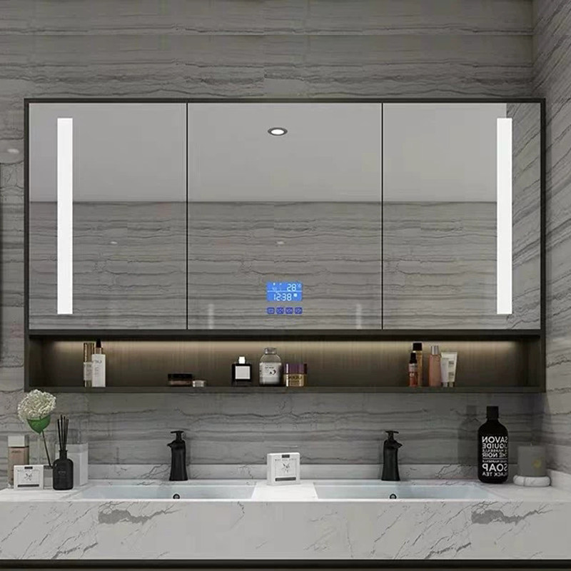 Tủ Gương Phòng Tắm Thông Minh Có Đèn Led Chống Sương Mù Gắn Tường Tủ Gắn Toilet Có Gương