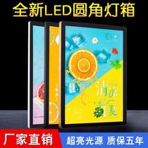 Customized ultra-thin rounded magnetic light box led milk tea shop hanging menu price list hanging wall elevator Billboard