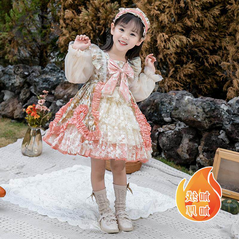 Children's Clothing Lollita Dress Girl Autumn Winter New Roleta Princess Dress Children Foreign Dress Long Sleeve Birthday Gown