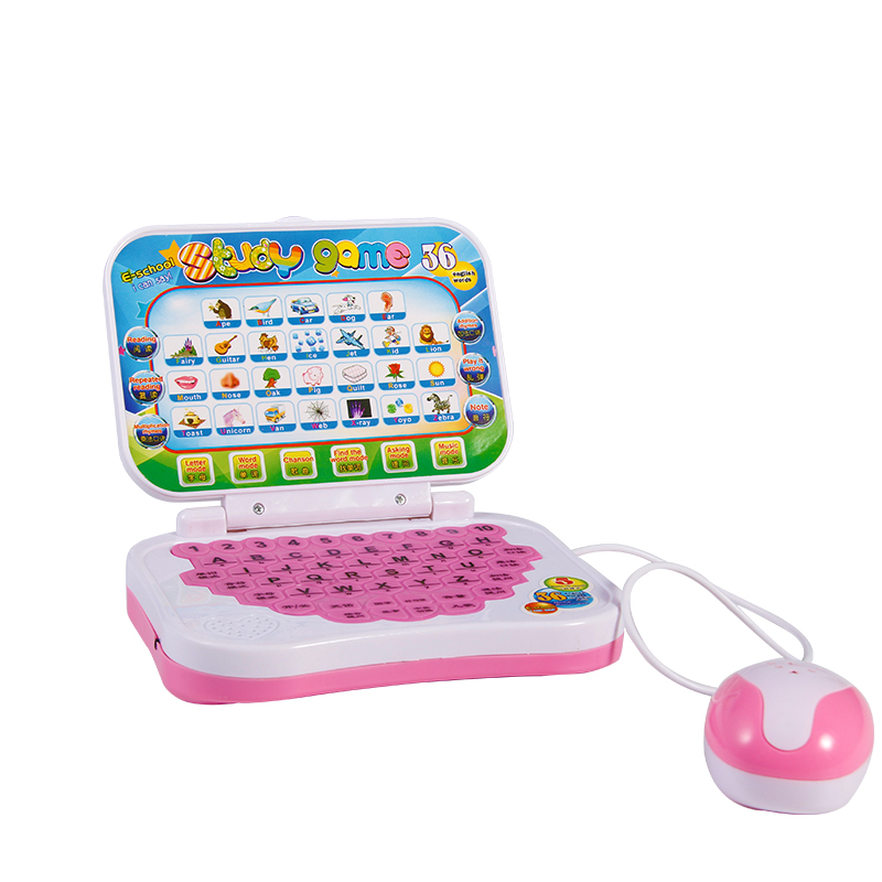 Ordinary 268 (Battery Board) Pink Keyboard & 268 Learning Contentschildren Toys computer Imitation of true and false notebook tablet PC Model simulation keyboard Play the family Early reading Point reader